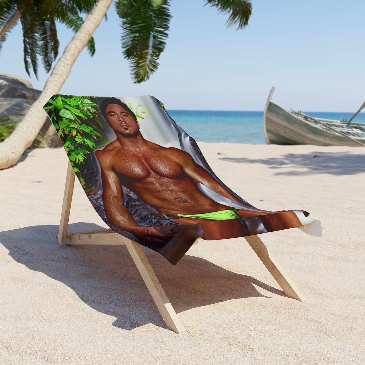 Hunk in the Sand Beach Towel