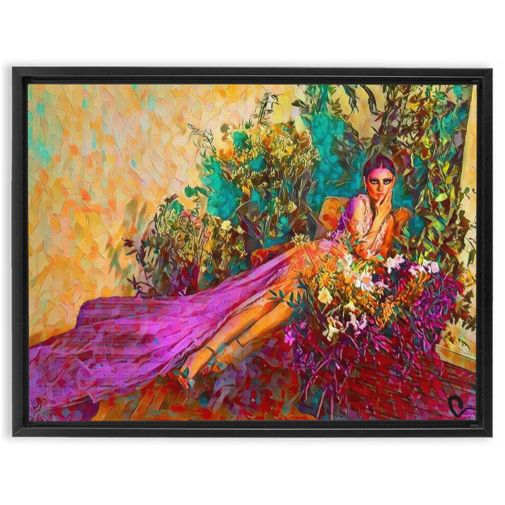 Her Lavender Dress - Framed Canvas Wraps